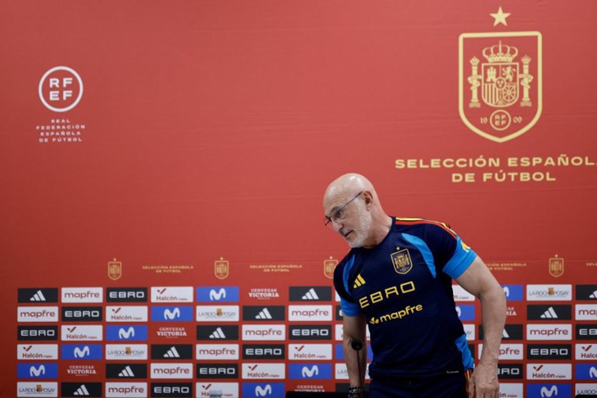 Spain's coach Luis de la Fuente attends a press conference ahead of the friendly football match against Iraq and ahead of the FIFA World Cup 2026 at the Ciudad del Futbol in Las Rozas, outside Madrid, on June 3, 2026. Oscar DEL POZO / AFP