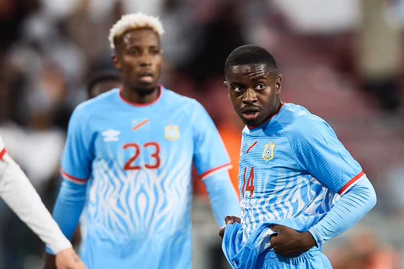Congolese Noah Sadiki pictured during a friendly soccer game between the national teams of DR Congo and Denmark, Wednesday 03 June 2026 in Liege, in preparation of the upcoming the 2026 World Cup. BELGA PHOTO BRUNO FAHY