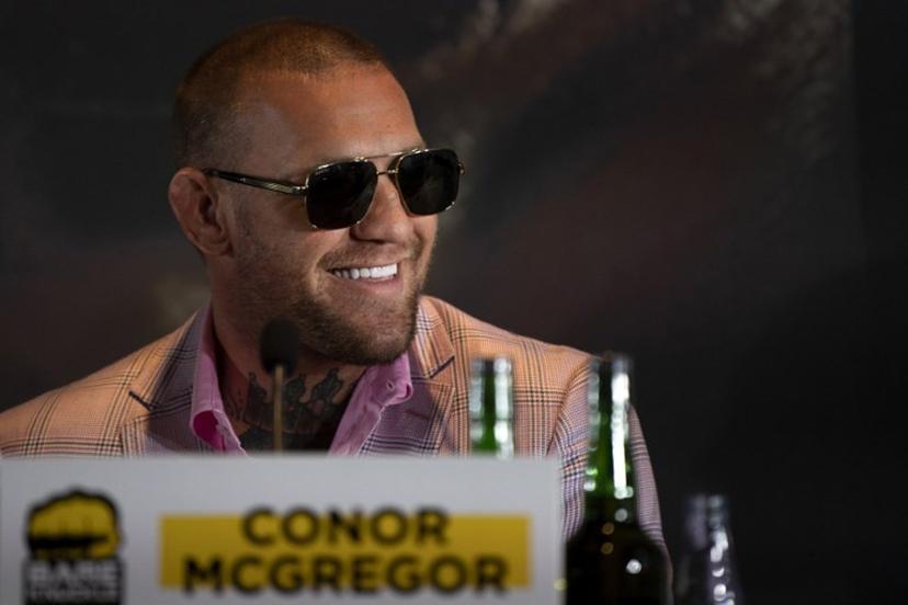 Irish MMA fighter Conor McGregor smiles during the presentation of the Bare Knuckle Fighting Championship (BKFC) in Marbella on July 18, 2024, ahead of the fight between Tenaglia and Soto set to October 12, 2024. JORGE GUERRERO / AFP
