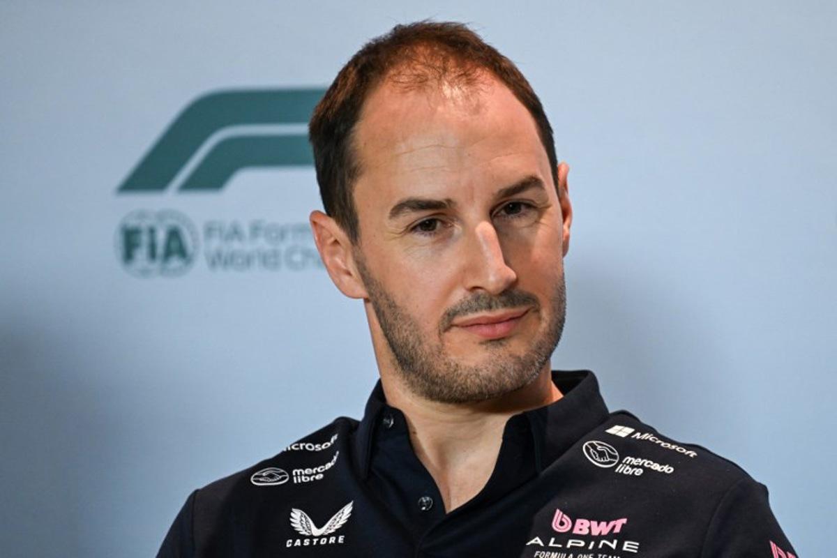 Alpine's British team principal Oliver Oakes speaks during a press conference following the practice session for the 2025 Miami Formula One Grand Prix at Miami International Autodrome in Miami Gardens, Florida, on May 2, 2025. CHANDAN KHANNA / AFP