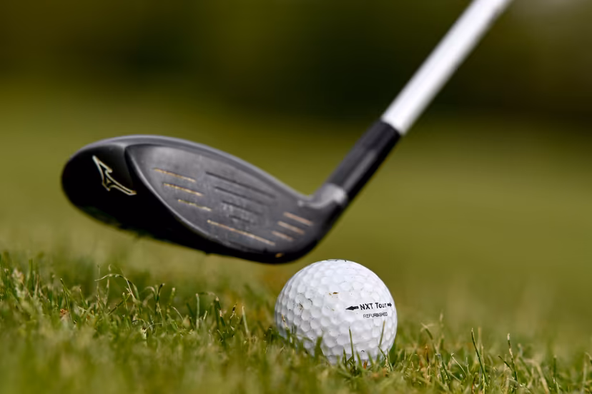 Illustration picture shows a golf club and ball during the preparations of the golf course and the special measures for the re-opening of Cleydael Golf and Country Club on Monday May 4th, Friday 01 May 2020. Golf is possible in a group (flight) of 3 persons and the clubhouse and the facilities stay closed. Belgium is in its seventh week of confinement in the ongoing corona virus crisis. The government has announced a phased plan to attempt an exit from the lockdown situation in the country, continuing to avoid the spread of Covid-19. BELGA PHOTO DIRK WAEM