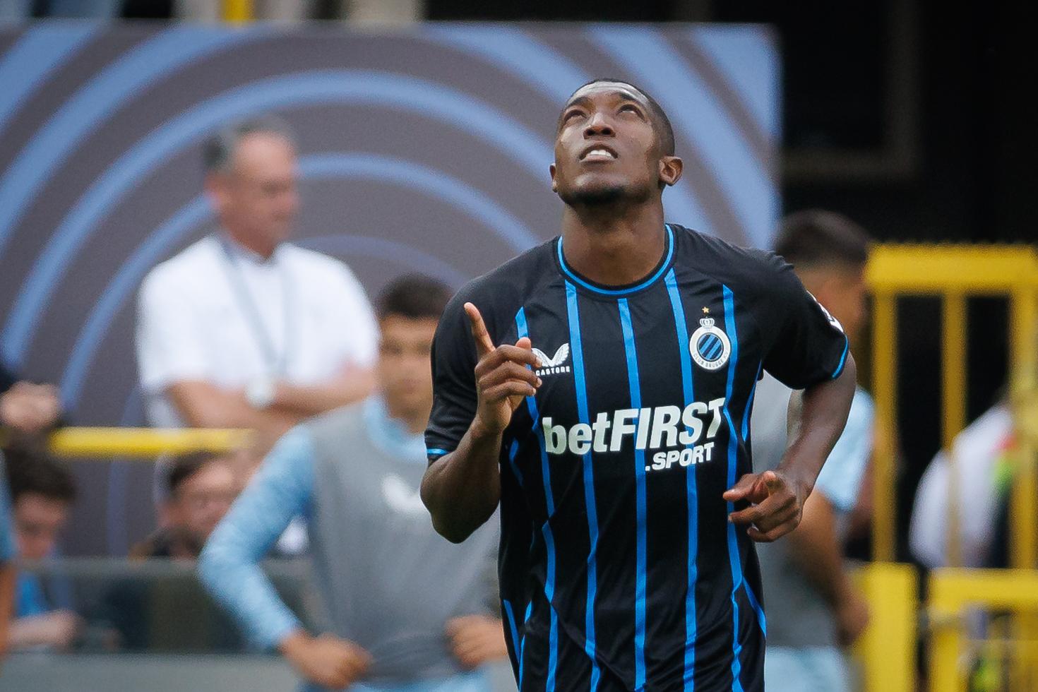 Club's Joel Ordonez celebrates after scoring during a soccer match between Club Brugge and KRC Genk, Sunday 27 July 2025 in Brugge, on day 1 of the 2025-2026 'Jupiler Pro League' first division of the Belgian championship. BELGA PHOTO KURT DESPLENTER