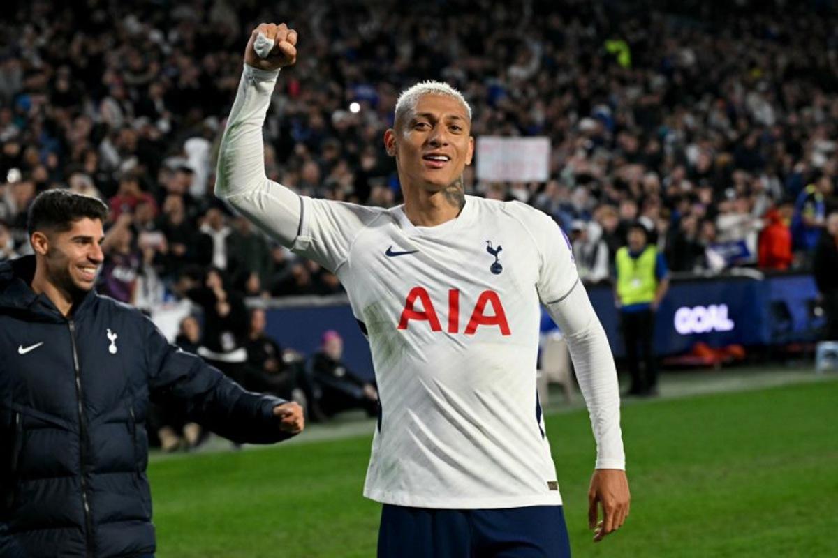 Tottenham Hotspur's Richarlison celebrates scoring a goal during the Sydney Super Cup football match between English Premier League teams Chelsea and Tottenham Hotspur at Stadium Australia in Sydney on August 1, 2026. Saeed Khan / AFP