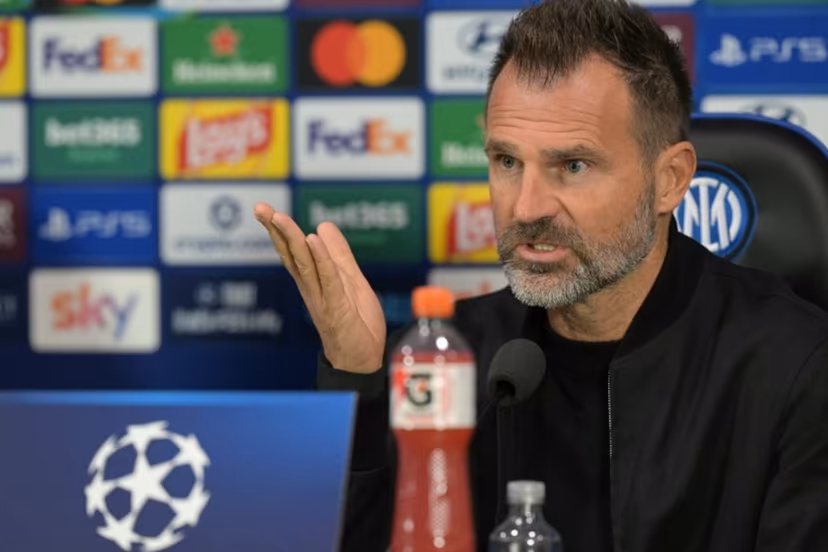 Brugge's Croatian head coach Ivan Leko attends a press conference on the eve of the UEFA Champions League football match between Inter Milan and Club Brugge, in Milan on October 12, 2026. Stefano Rellandini / AFP