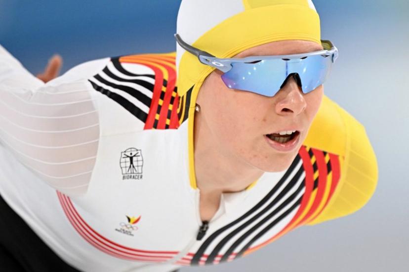Belgium's Sandrine Tas competes in the speed skating women's 5000m during the Milano Cortina 2026 Winter Olympic Games at Milano Speed Skating Stadium in Milan on February 12, 2026. Daniel MUNOZ / AFP