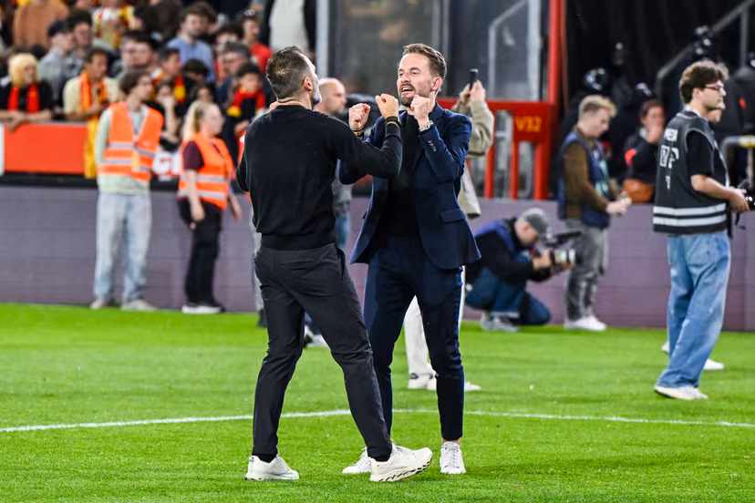 Club's head coach Ivan Leko celebrates after winning the title at a soccer match between KV Mechelen and Club Brugge KV, Thursday 21 May 2026 in Mechelen, on the ninth day of the Champion's Play-offs of the 2025-2026 'Jupiler Pro League' first division of the Belgian championship. BELGA PHOTO TOM GOYVAERTS