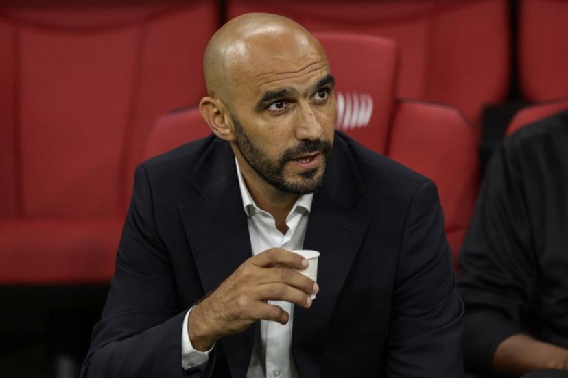 Morocco's coach Walid Regragui sits on the sidelines ahead of the FIFA World Cup 2026 Group E African qualification football match between Morocco and Niger at the Prince Moulay Abdellah Sports Complex in Rabat on September 5, 2025. Abdel Majid BZIOUAT / AFP