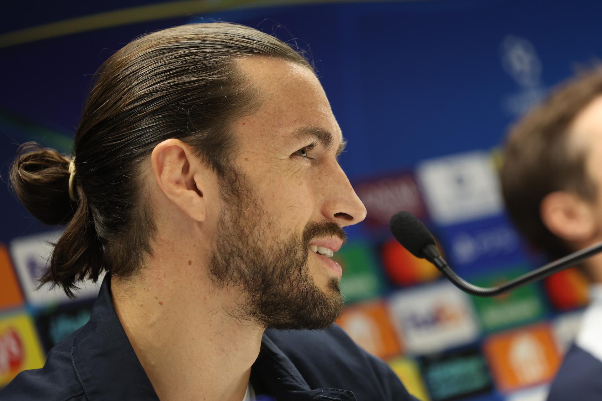 Union's Christian Burgess pictured during a press conference of Belgian soccer team Royale Union Saint-Gilloise in Brussels, on Monday 20 October 2025. The team prepares for tomorrow's match against Italian team Internazionale Milano, on the third day of the League phase of the UEFA Champions League tournament. BELGA PHOTO VIRGINIE LEFOUR
