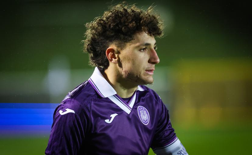 RSCA Futures' Anas Tajaouart pictured during a soccer game between RSCA Futures and Jong Genk, on Friday 20 February 2026 in Deinze, on day 26 of the 2025-2026 'Challenger Pro League' 1B second division of the Belgian championship. BELGA PHOTO VIRGINIE LEFOUR