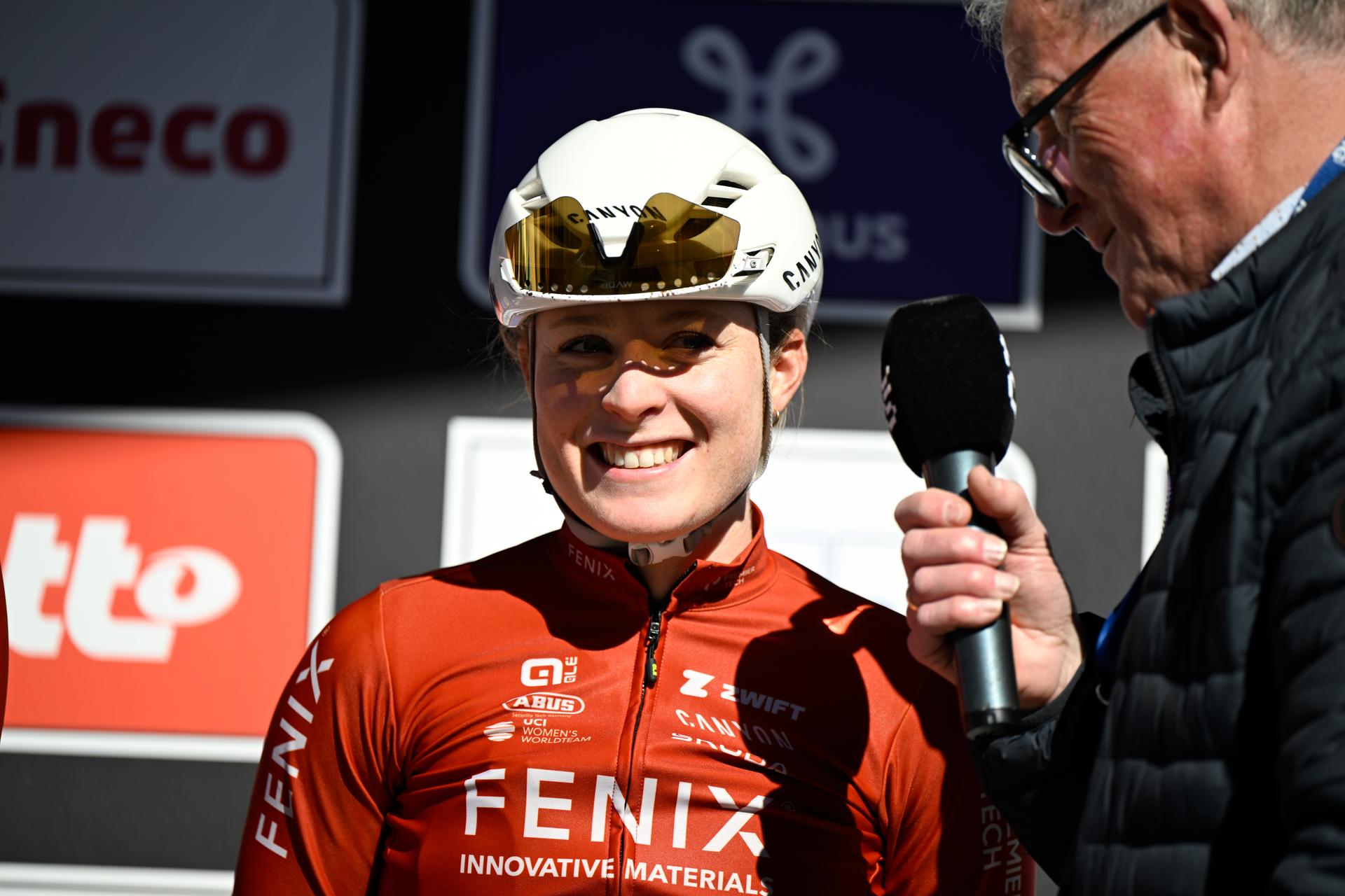 Dutch Charlotte Kool of Fenix-Premier Tech pictured at the start of the women's race of the 'Scheldeprijs' one day cycling event, 130,3km from and to Schoten on Wednesday 08 April 2026. BELGA PHOTO TOM GOYVAERTS