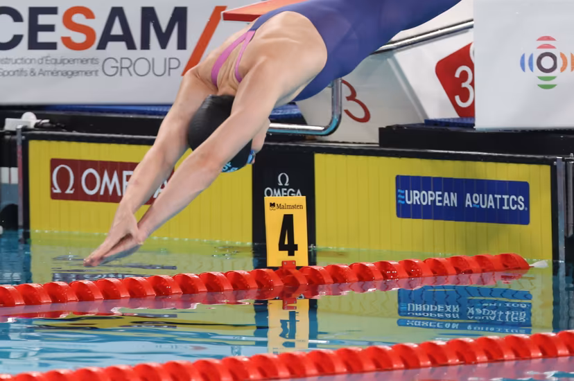 Belgian Roos Vanotterdijk pictured in action at the heats of the 50m women butterfly event at the European Aquatics Championships in Paris, France on Tuesday 11 August 2026. BELGA PHOTO VIRGINIE LEFOUR