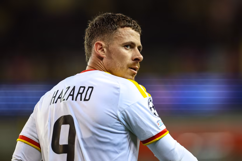 Lens' Thorgan Hazard is pictured during a soccer game between Belgian Club Brugge KV and French Racing Club de Lens, Wednesday 21 October 2026 in Brugge, on day three of the UEFA Champions League league phase. BELGA PHOTO BRUNO FAHY