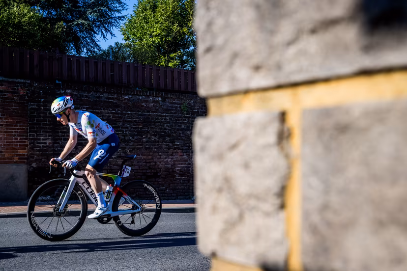 French Baptiste Vadic of TotalEnergies pictured in action during the 'Ename Samyn Classic' one day cycling race, 203,8km from Quaregnon to Dour on Tuesday 03 March 2026. BELGA PHOTO JASPER JACOBS