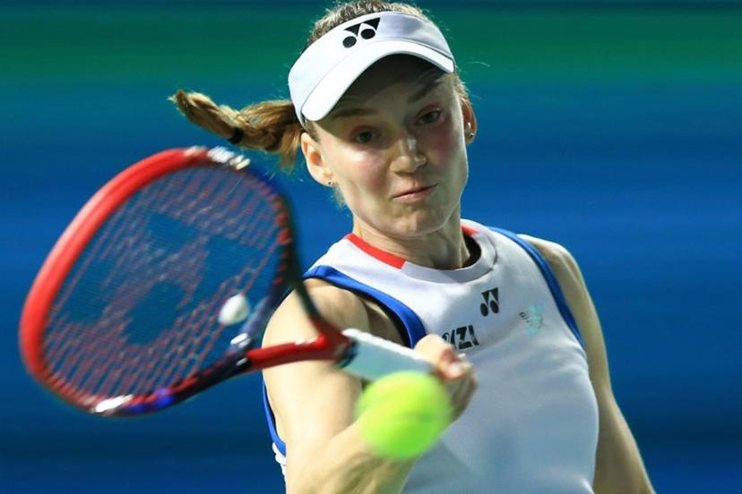 Kazakhstan's Elena Rybakina hits a return to Russia's Diana Shnaider during their women's singles semifinal match at the Ningbo Open tennis tournament in Ningbo, China's eastern Zhejiang province on October 24, 2026. CN-STR / AFP