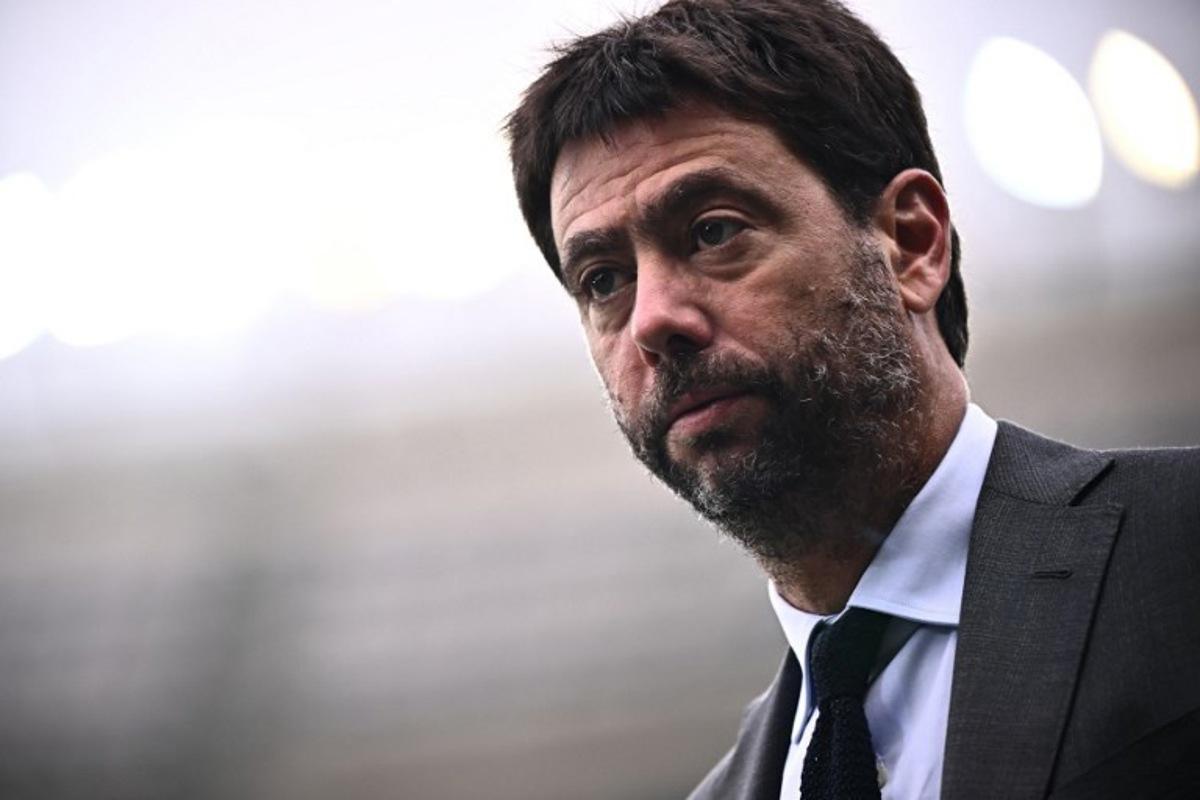 Juventus' President Andrea Agnelli attends the Italian Serie A football match between Torino and Juventus on October 15, 2022 at the Olympic stadium in Turin. Marco BERTORELLO / AFP