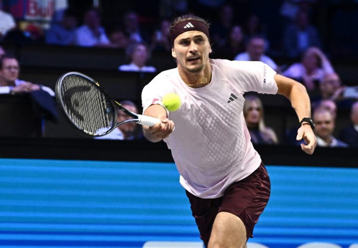 Germany's Alexander Zverev returns the ball to Spain's Martin Landaluce during the Erste Bank Open 2026 ATP 500 tennis tournament in Vienna, Austria, on October 27, 2026. Joe Klamar / AFP