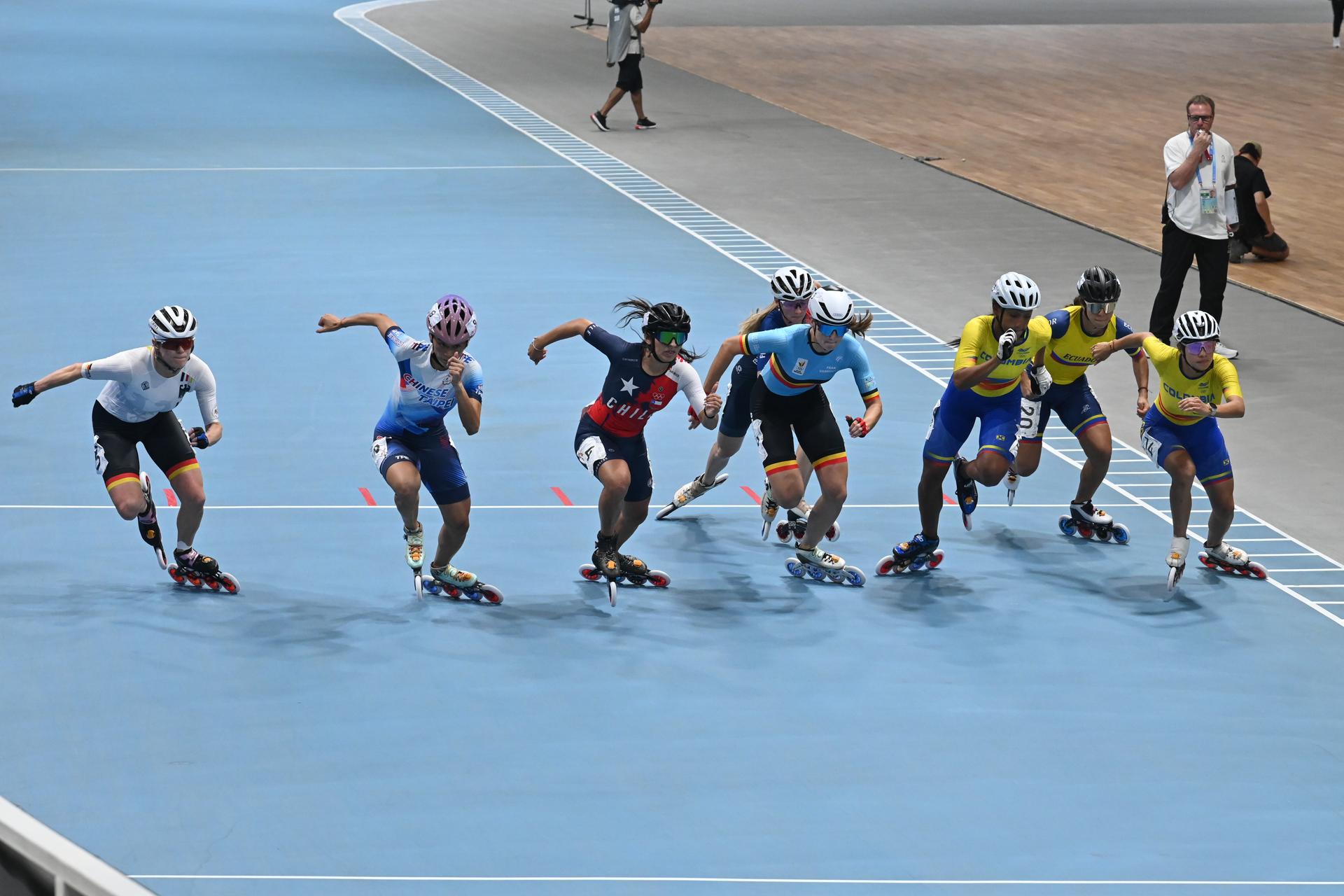 ATTENTION EDITORS - HANDOUT PICTURE - EDITORIAL USE ONLY - MANDATORY CREDIT BOIC - COIB - Fran Vanhoutte during the 1.000m sprint of the inline skate event at; the World Games 2025, in Chenghdu, China, on Friday 15 August 2025. This year, the World Games take place from 07 to 17 augustus. PHOTO HANDOUT BOIC - COIB