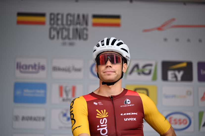 Belgian Milan Fretin of Cofidis pictured at the start of the men's elite race (240km) of the Belgian Cycling Championships, from the Grote Markt square in Antwerp to Brasschaat on Sunday 28 June 2026. BELGA PHOTO MAARTEN STRAETEMANS