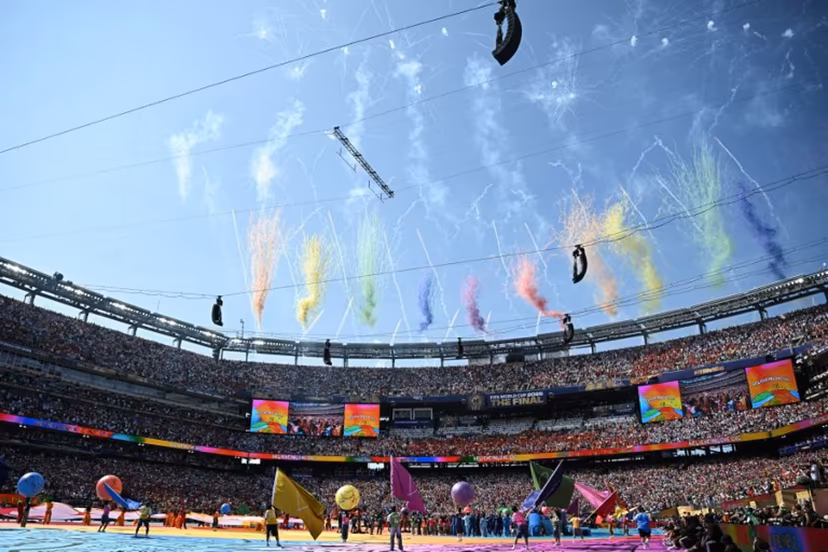 Artists perform at the halftime show during the 2026 World Cup football tournament final match between Spain and Argentina at the New York/New Jersey Stadium in East Rutherford on July 19, 2026. Paul ELLIS / AFP