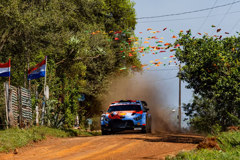 ATTENTION EDITORS - HANDOUT PICTURES - EDITORIAL USE ONLY MANDATORY CREDIT Hyundai Motorsport. This handout picture, released by Hyundai Motorsport on Thursday 27 August 2026 shows Thierry Neuville and Martijn Wydaeghe in action during the of van Paraguay, the 11th manche of the World Cup Rally Belga and Belga editorial board decline all responsability regarding the content of this picture. PHOTO HYUNDAI MOTORSPORT