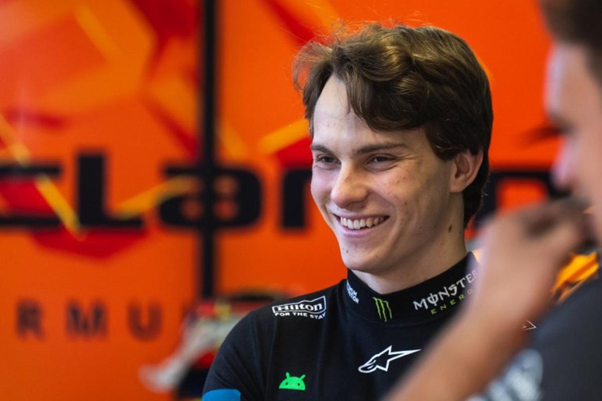 McLaren's Australian driver Oscar Piastri is seen in the garage during the first practice session ahead of the Formula One Qatar Grand Prix at the Lusail International Circuit in Lusail on November 28, 2025. Andrej ISAKOVIC / AFP