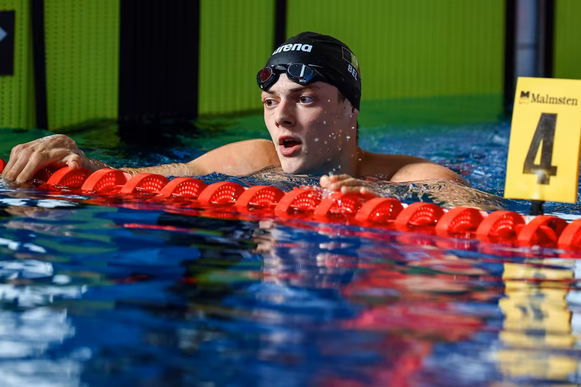 Belgian Noah Verreth pictured after the 200m backstroke race during the Open Belgian Swimming Championships 2025 (25-27/04), in Antwerp, on Friday 25 April 2025. BELGA PHOTO DAVID PINTENS