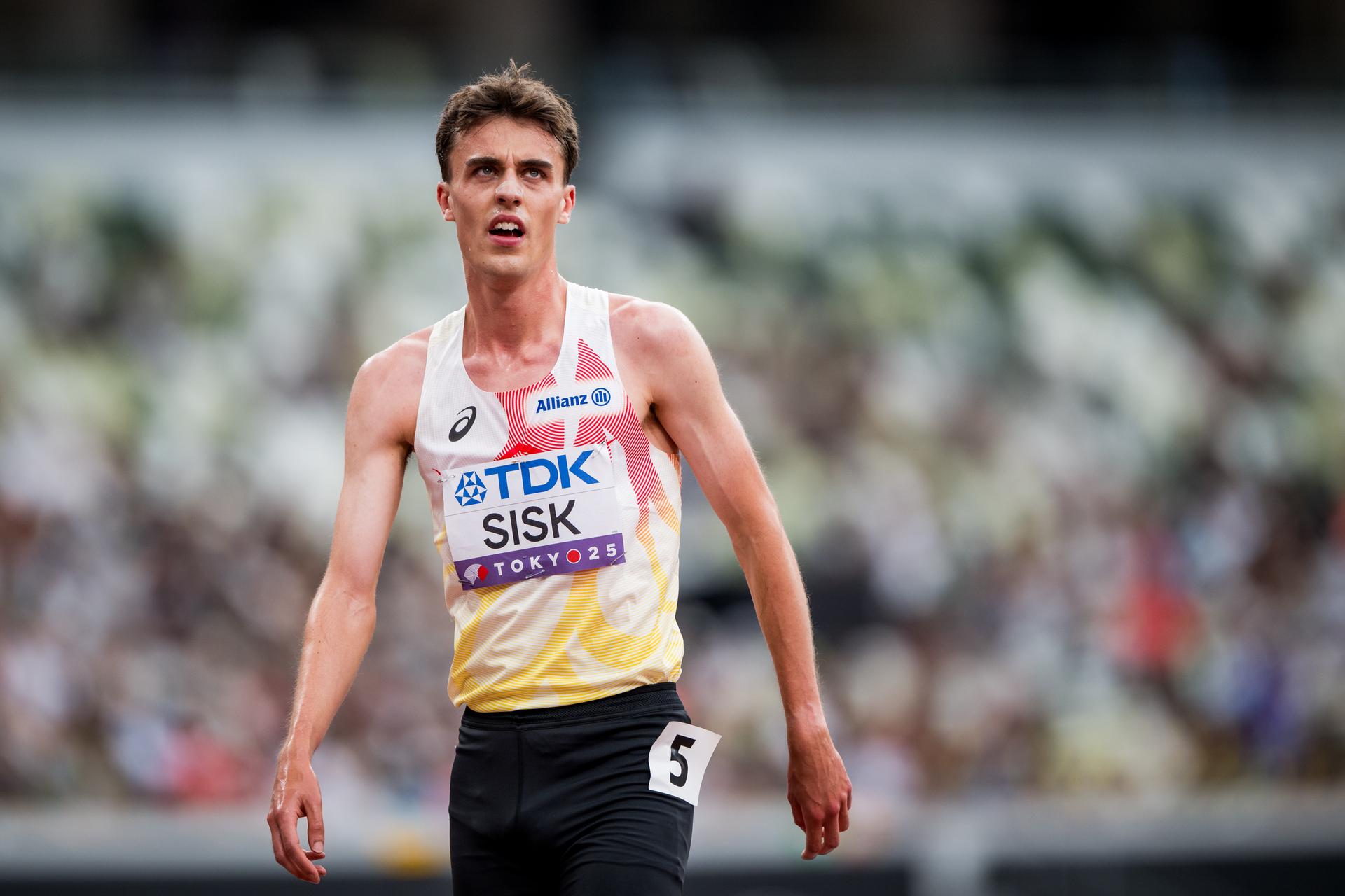 Belgian Pieter Sisk pictured after the 1500m men, Heats, in the World Athletics Championships in Tokyo, Japan, on Sunday 14 September 2025. The outdoor Worlds are taking place from 13 to 21 September. BELGA PHOTO JASPER JACOBS