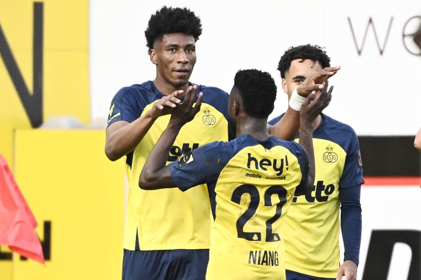 Union's Kevin Rodriguez celebrates after scoring the 0-1 goal during a soccer match between SV Zulte Waregem and Royale Union Saint-Gilloise, Saturday 01 November 2025 in Waregem, on day 13 of the 2025-2026 'Jupiler Pro League' first division of the Belgian championship. BELGA PHOTO MAARTEN STRAETEMANS