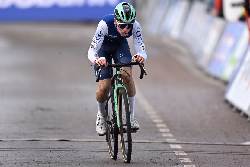 French Aubin Sparfel pictured in action during the U23 men race at the UCI Cyclocross World Championships, on Saturday 31 January 2026, in Hulst, The Netherlands. BELGA PHOTO DAVID PINTENS