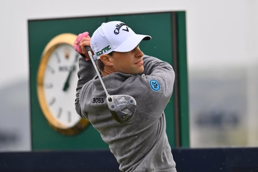 Belgium's Thomas Detry watches his drive from the 17th tee on the opening day of the 153rd Open Championship at Royal Portrush golf club in Northern Ireland on July 17, 2025. ANDY BUCHANAN / AFP