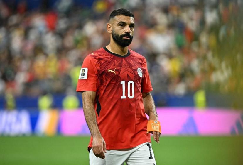 Egypt's forward #10 Mohamed Salah reacts at half-time during the 2026 World Cup round of 32 football match between Australia and Egypt at the Dallas Stadium in Arlington on July 3, 2026. Paul ELLIS / AFP