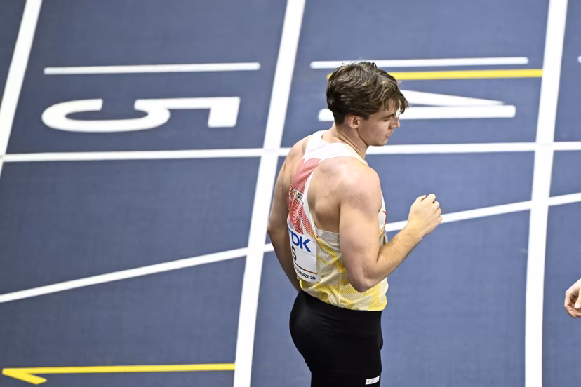 Belgian Jente Hauttekeete pictured at the 1000m race of the men's heptathlon competition, on the second day of the World Athletics Indoor Championship in Torun, Poland on Saturday 21 March 2026. The championships take place from 20 to 22 March. BELGA PHOTO JASPER JACOBS