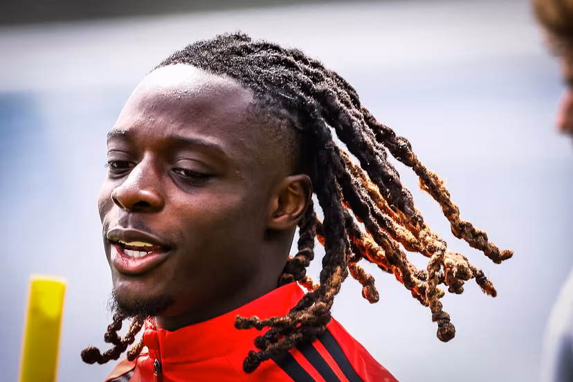 Belgium's Jeremy Doku pictured during a training session of Belgian national soccer team Red Devils, on Thursday 02 July 2026 in their base camp, home of the Seattle Sounders, Renton, Seattle, USA. The Rode Duivels - Diables Rouges qualified for the knockout stage of the 2026 FIFA World Cup, where they'll meet USA in the round of 16 on July 7th. BELGA PHOTO BRUNO FAHY