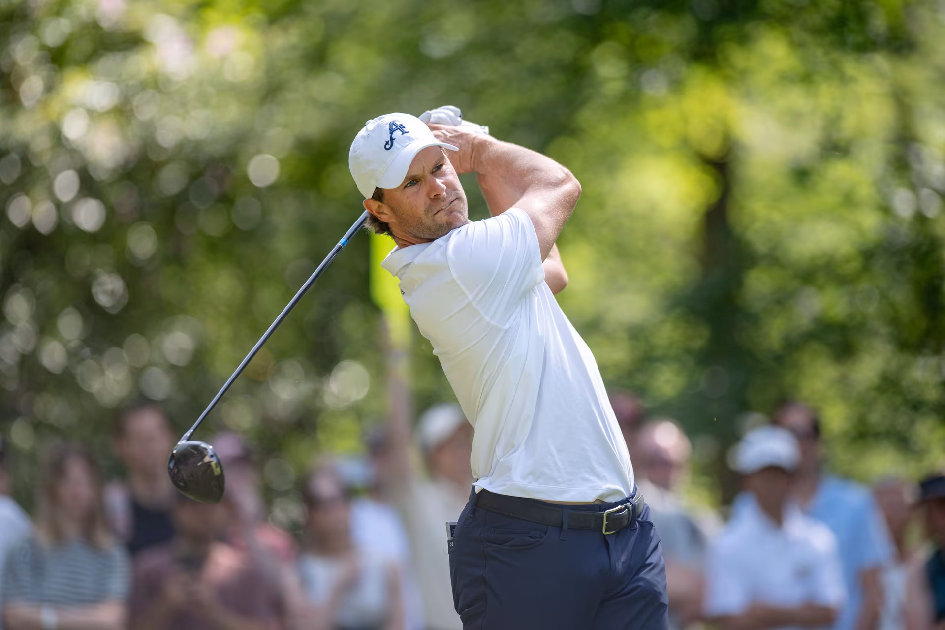 Belgian Thomas Detry pictured in action during the final round (4/4) of the 2026 Soudal Open DP World Tour golf tournament in Schilde, Sunday 24 May 2026. The Soudal Open takes place from 21 to 24 May at the Rinkven Golf Club in Schilde. BELGA PHOTO JONAS ROOSENS