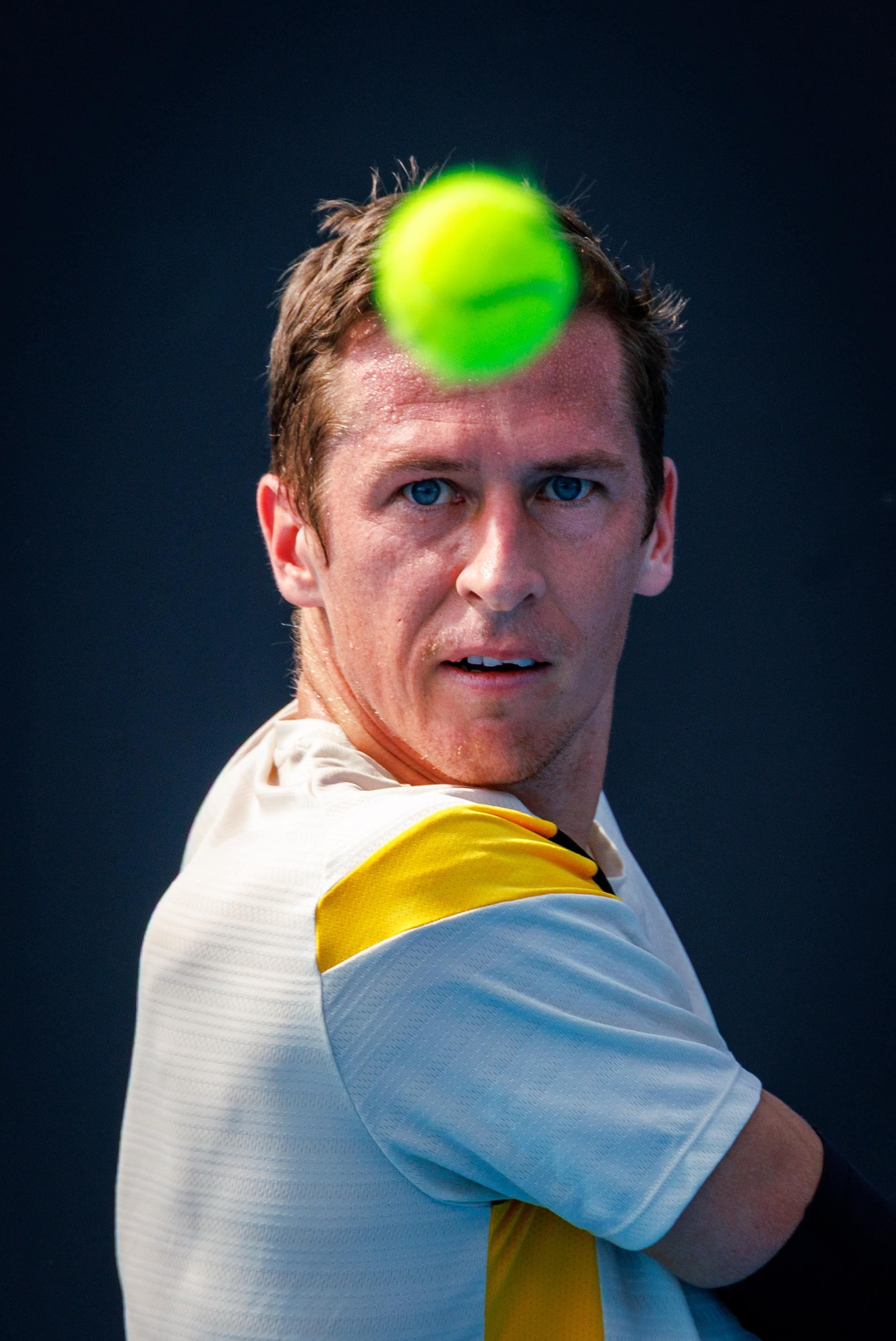 Belgium's Kimmer Coppejans pictured in action during a third round qualifying match in the men's singles against USA's Svajda at the Australian Open, Melbourne Park, Melbourne on Thursday 15 January 2026. BELGA PHOTO PATRICK HAMILTON --- BENELUX ONLY ---