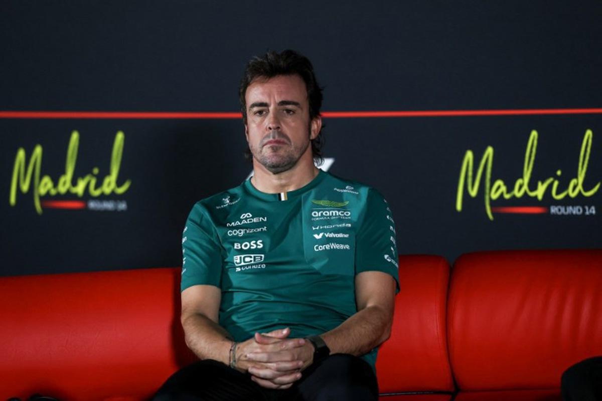 Aston Martin's Spanish driver Fernando Alonso attends a press conference at the Madring circuit on September 10, 2026 in Madrid, ahead of the Spanish Formula One Grand Prix. The Madring, a semi-urban track featuring 22 corners over a distance of 5.4 kilometres, will host it's inaugural Spanish Grand Prix on September 13, 2026. Pierre-Philippe MARCOU / AFP