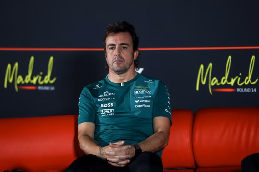 Aston Martin's Spanish driver Fernando Alonso attends a press conference at the Madring circuit on September 10, 2026 in Madrid, ahead of the Spanish Formula One Grand Prix. The Madring, a semi-urban track featuring 22 corners over a distance of 5.4 kilometres, will host it's inaugural Spanish Grand Prix on September 13, 2026. Pierre-Philippe MARCOU / AFP